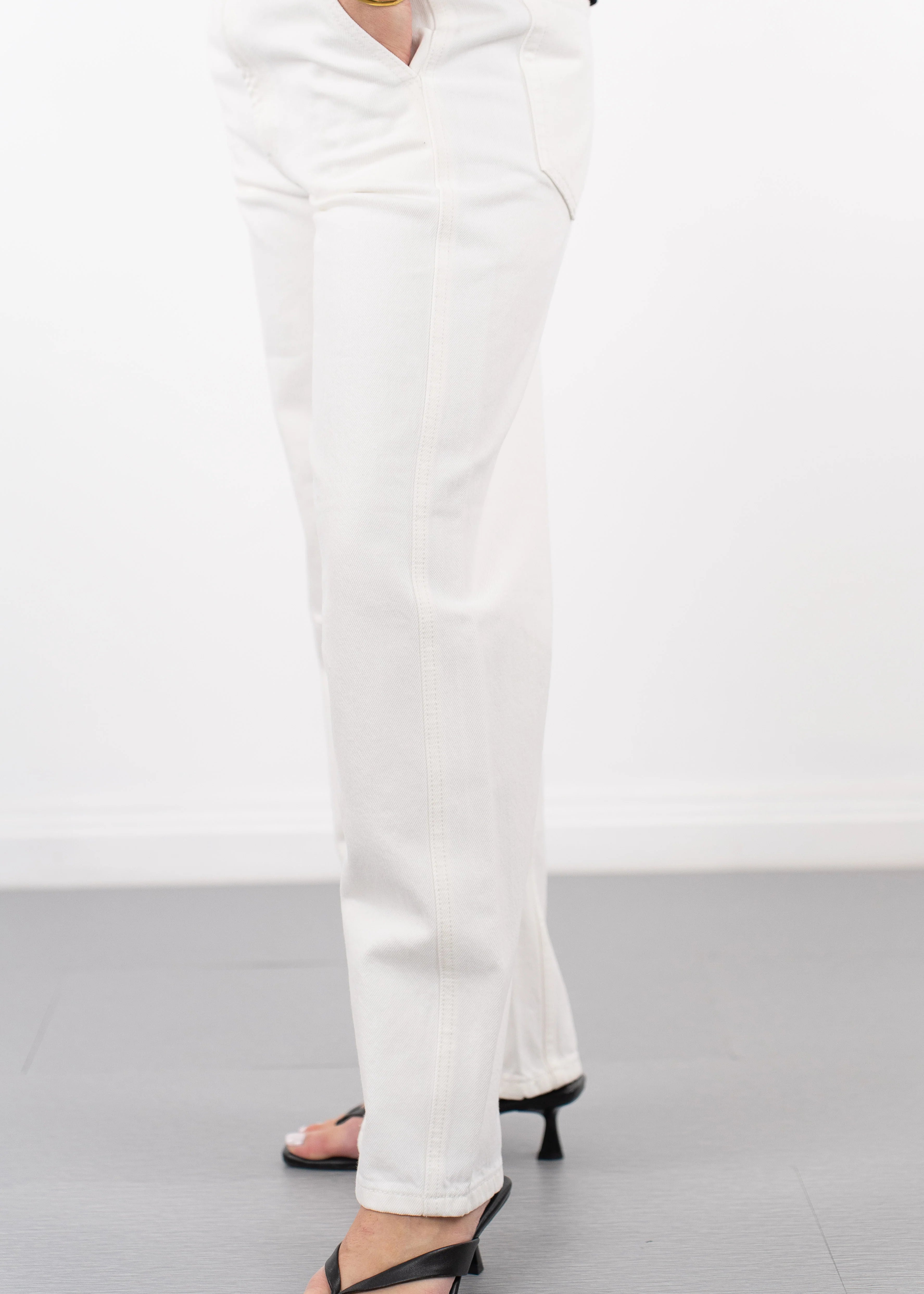 Pistola Beau Seamed Crescent Leg in Paper White