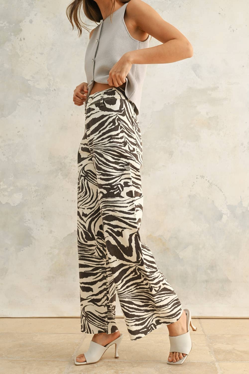 Zaza Zebra Wide Leg Jean