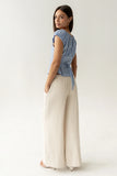 Briana Button Up Top in Blue