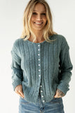 Katira Button Up Sweater in Blue
