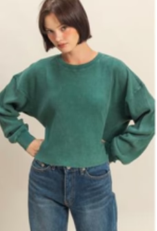 Maria Mineral Washed Waffle Top