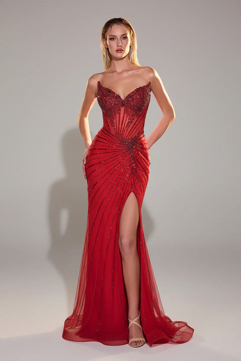 MACKENZIE GOWN FITTED STRAPLESS DRESS