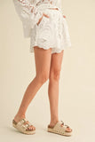 Floral Eyelet Pattern Short