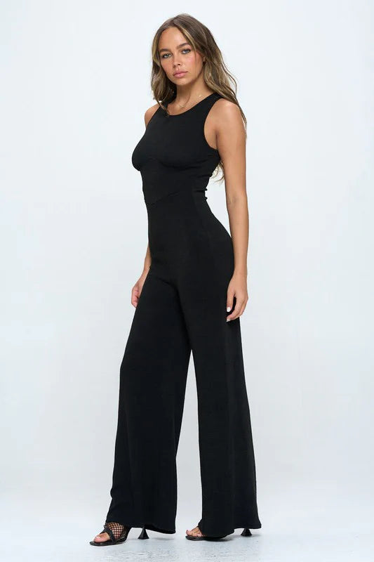 Hattie Ribbed Corset Jumpsuit