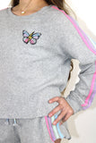Butterfly embroidery sweatshirt