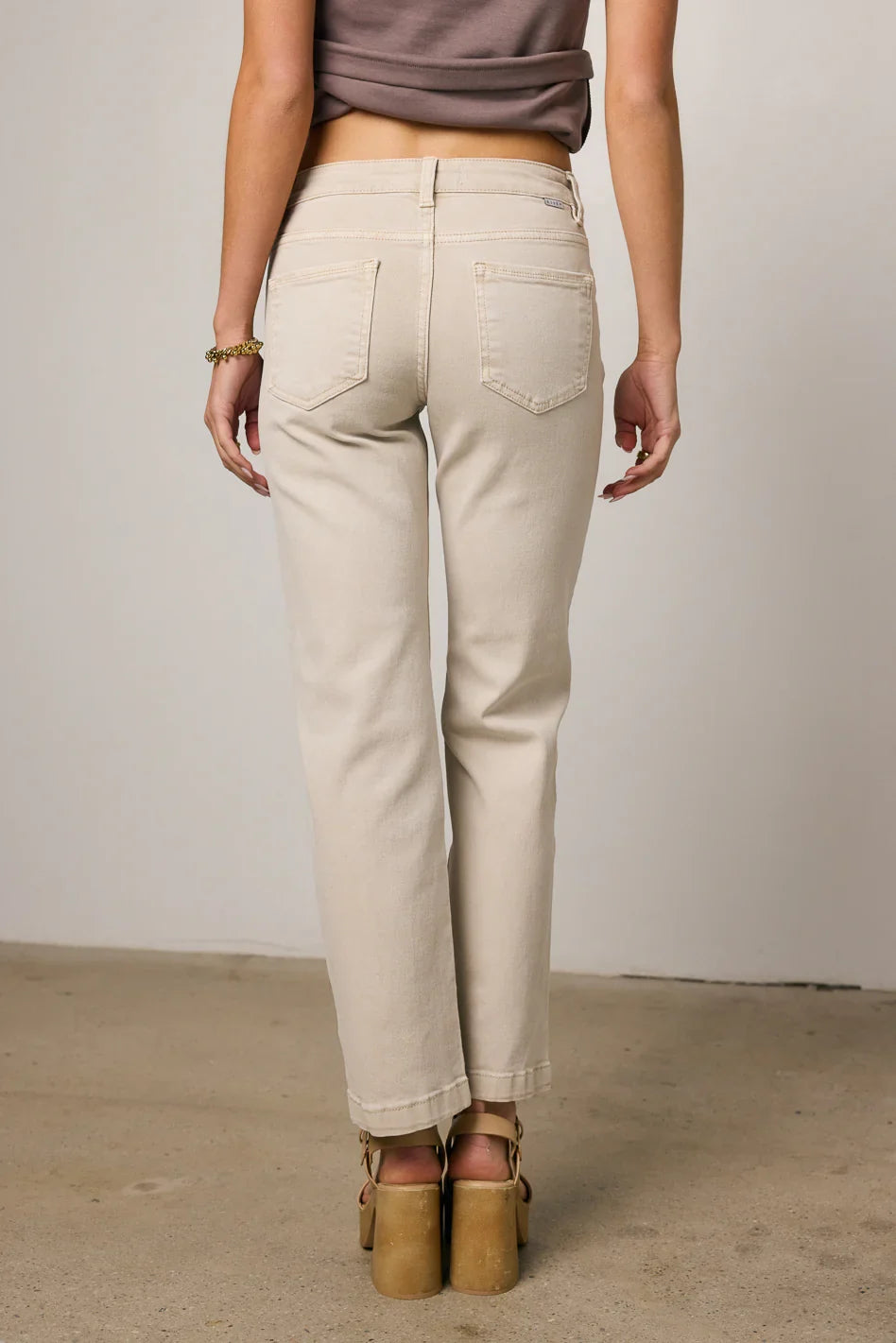 Nyla Straight Leg Jeans in Beige FINAL SALE