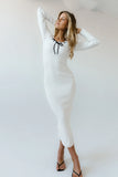 Janet Ribbed Maxi Dress in Ivory FINAL SALE