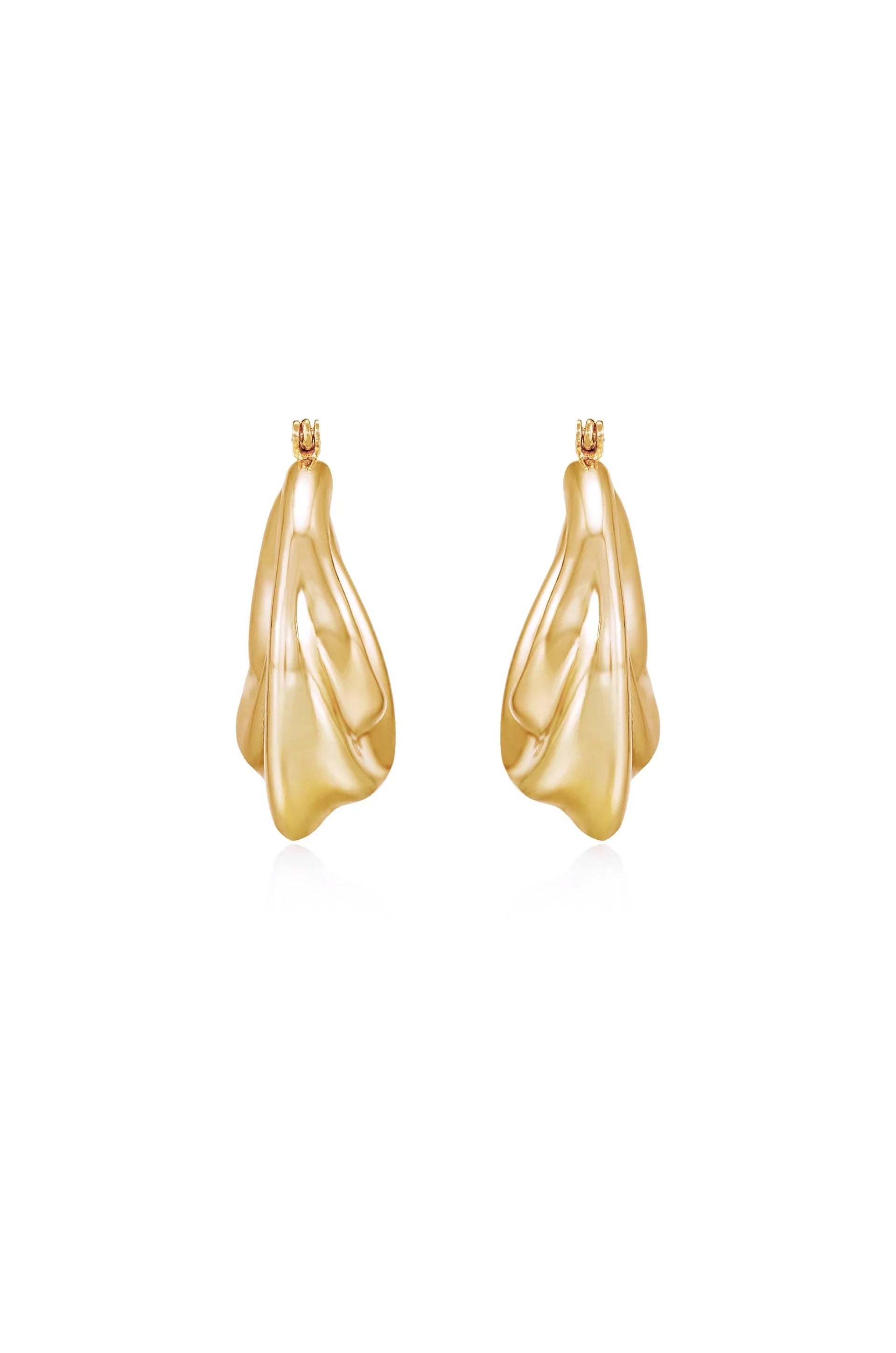 Crescent Swirl Hoop Earrings