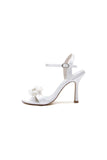 Open Toe Floral Beading Stiletto Heels