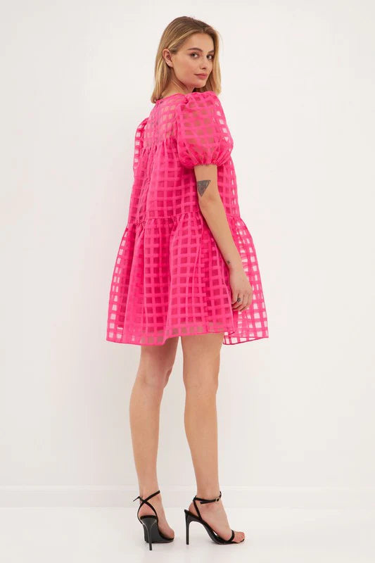 Karol Checkered Sheer Dress