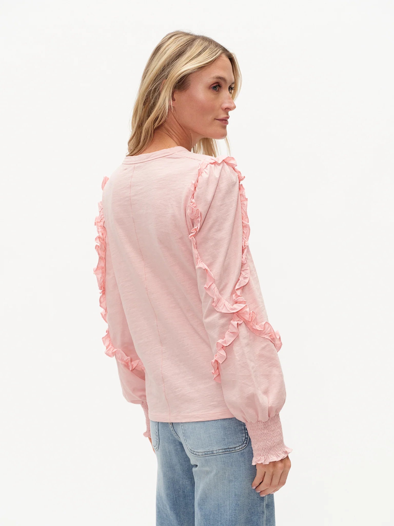 Millie Ruffle Top Rose Quartz