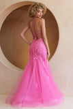 Hera Gown Pink Tulle Floral Lace Mermaid Dress