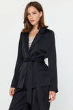Nora Tie Satin Blazer