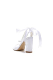 Pearl Open Toe Ankle Strap High Heels