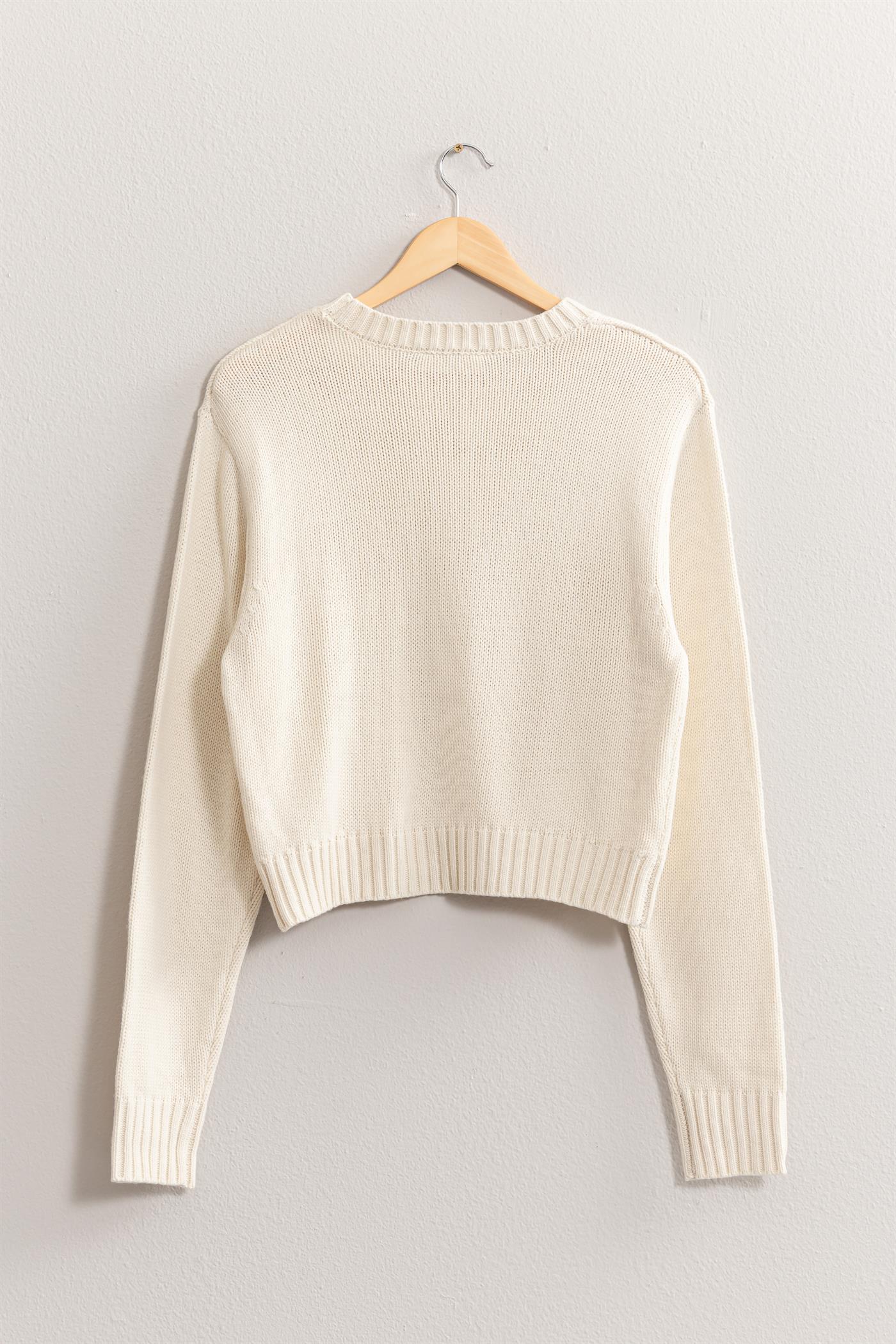Calli Cropped Knit Sweater