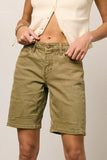 Layla Denim Shorts in Olive