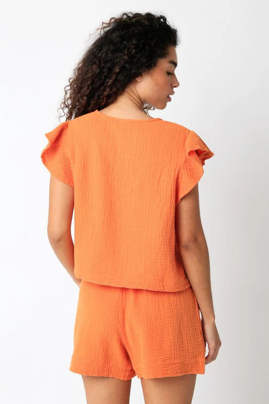 Rosa Flutter Sleeve Top