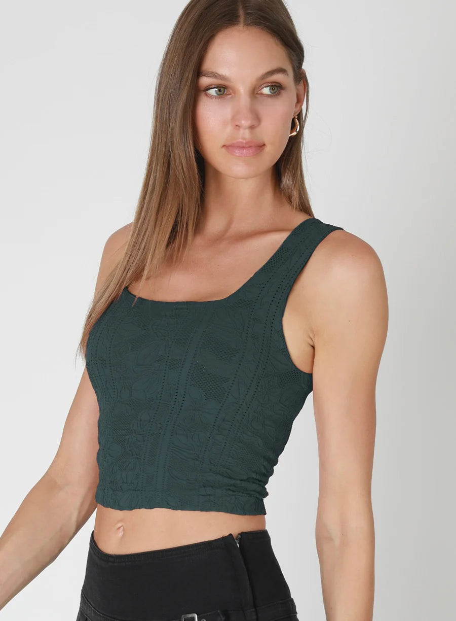 Stacie Double Lace Square Crop Tank