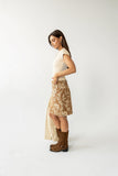 Juno Floral Mini Skirt in Camel