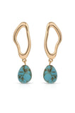 Open Circle Turquoise Dangle Earrings