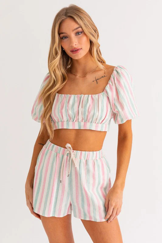 Zelda Stripe Crop Top