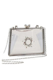 Womens Clear PVC Rhinestones Crossbody Evening Clutch Bags