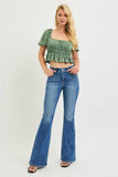 Nina Mid Rise Flare Jeans