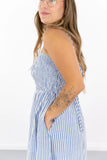 Ebony Striped Poplin Dress