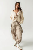Emory Striped Baggy Pants in Mocha FINAL SALE