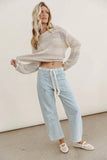 Jocelyn Barrel Jeans in Denim Stripe FINAL SALE