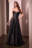 Ellery Gown Satin A line Dress With Pockets