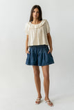 Reika Pleated Denim Shorts
