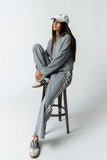 Kourtney Waffle Knit Pants in Grey