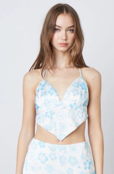Debra Floral Pointed Top