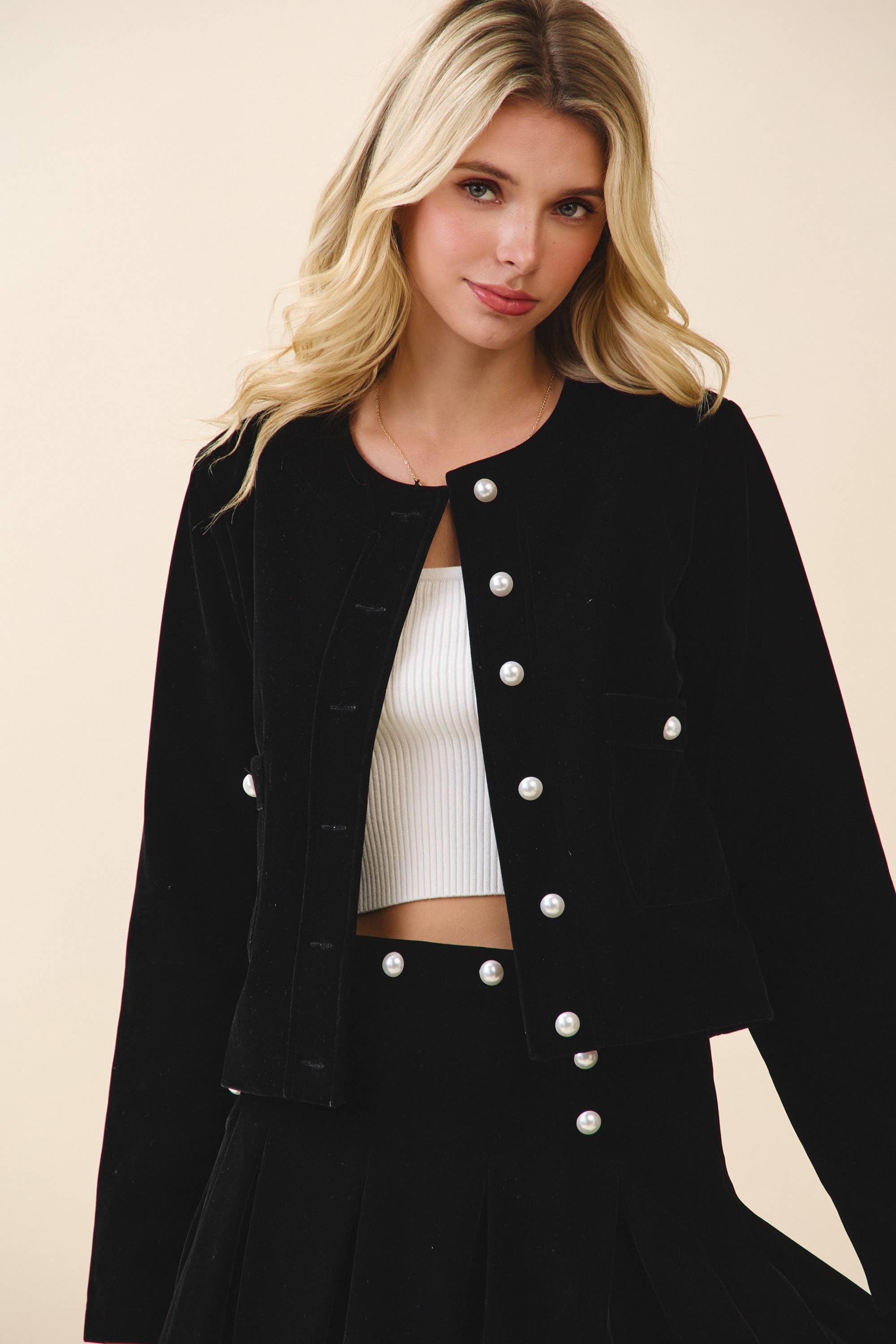 Georgie Pearl Button Front Jacket