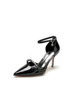 Patent Leather Wedding High Heels with Bow