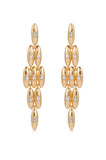 Oval Dome Baguette Dangle Earrings