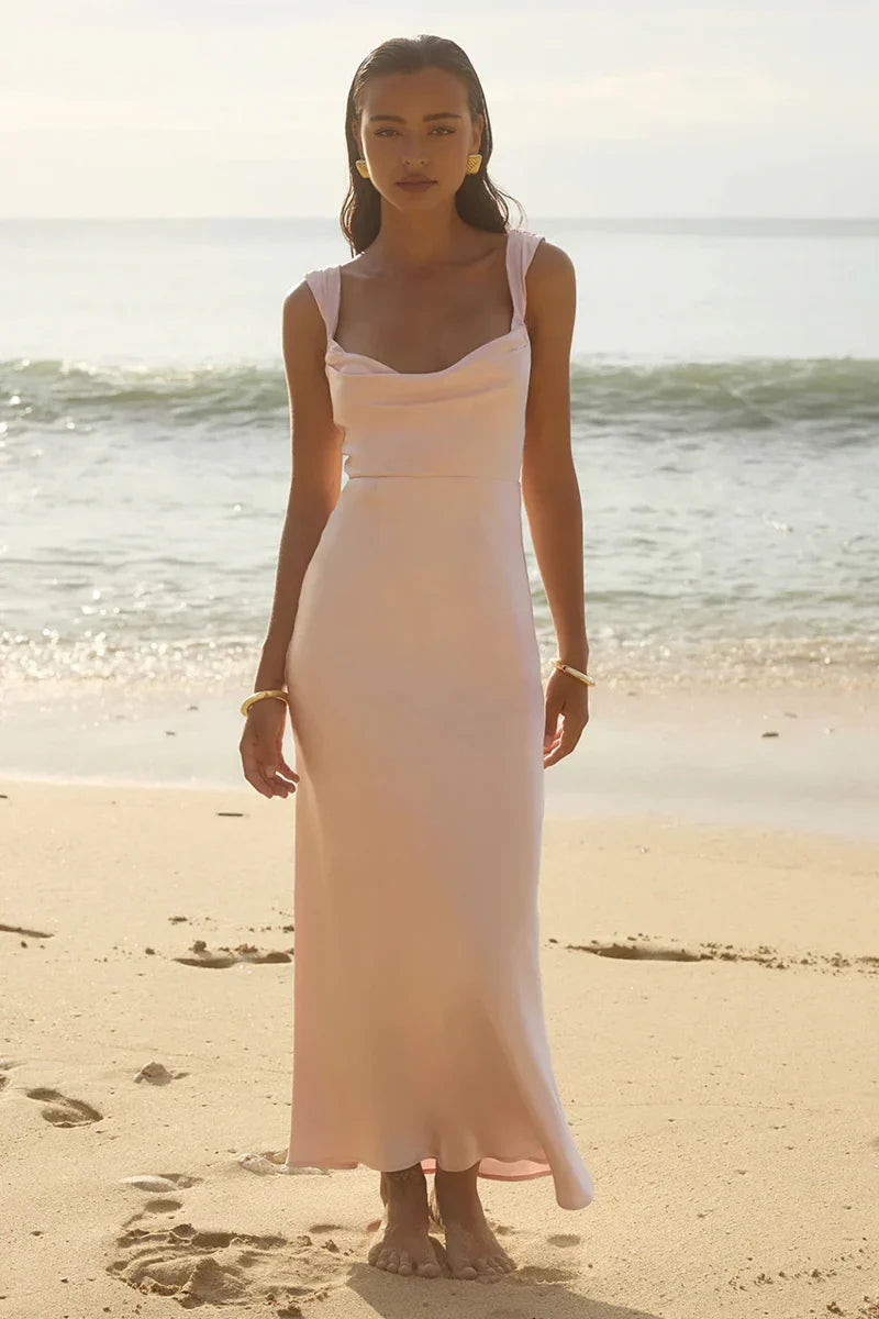 Margot Cowl Neck Satin Maxi Dress