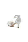 Chic Open Toe Beaded Hollow out Wedding Shoes With Bow
