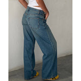 Vinnie Low Rise Wide Leg Denim Jeans