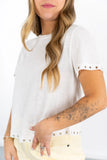 Zoey Rivet Top Ivory