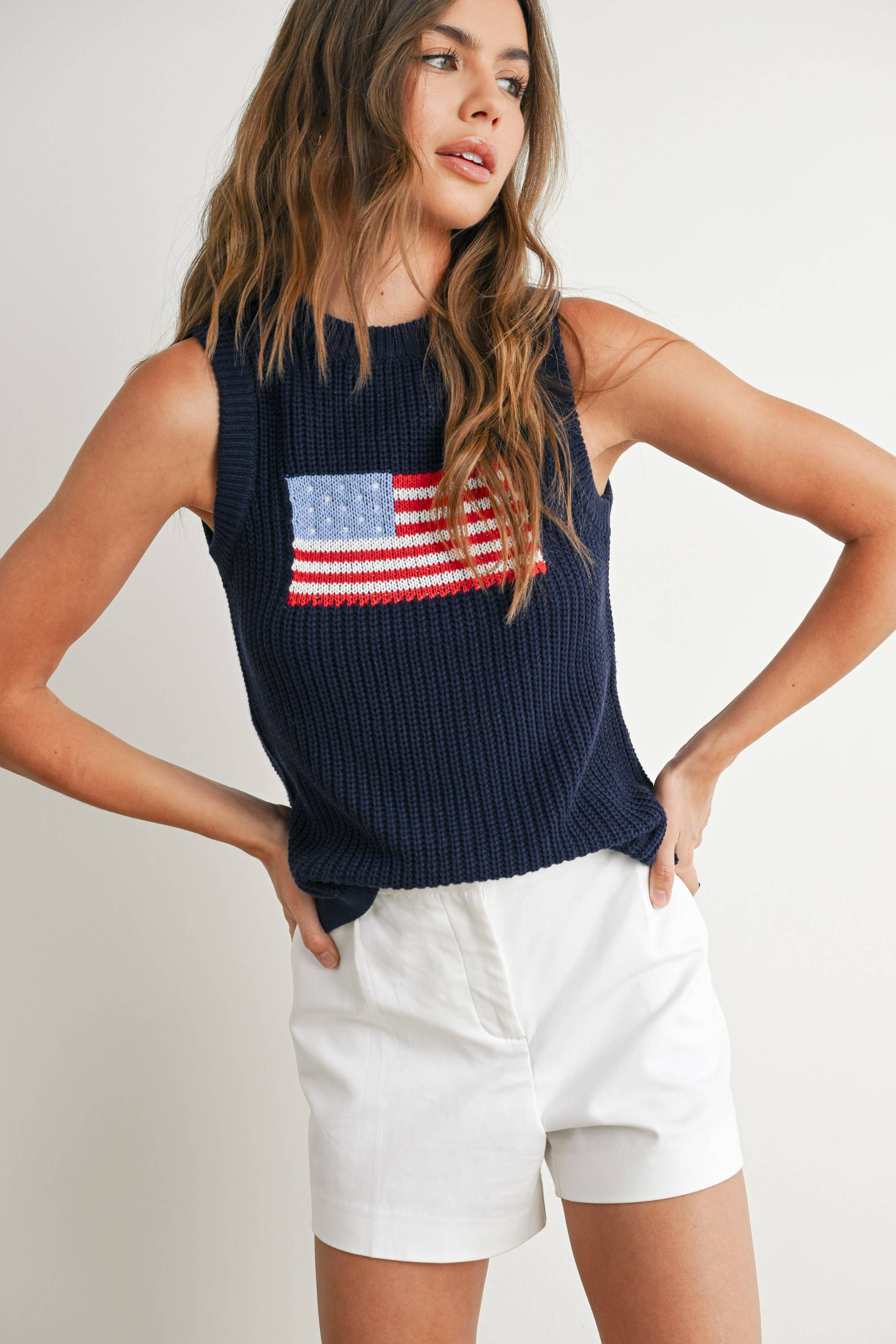 Finias Flag Print Sweater