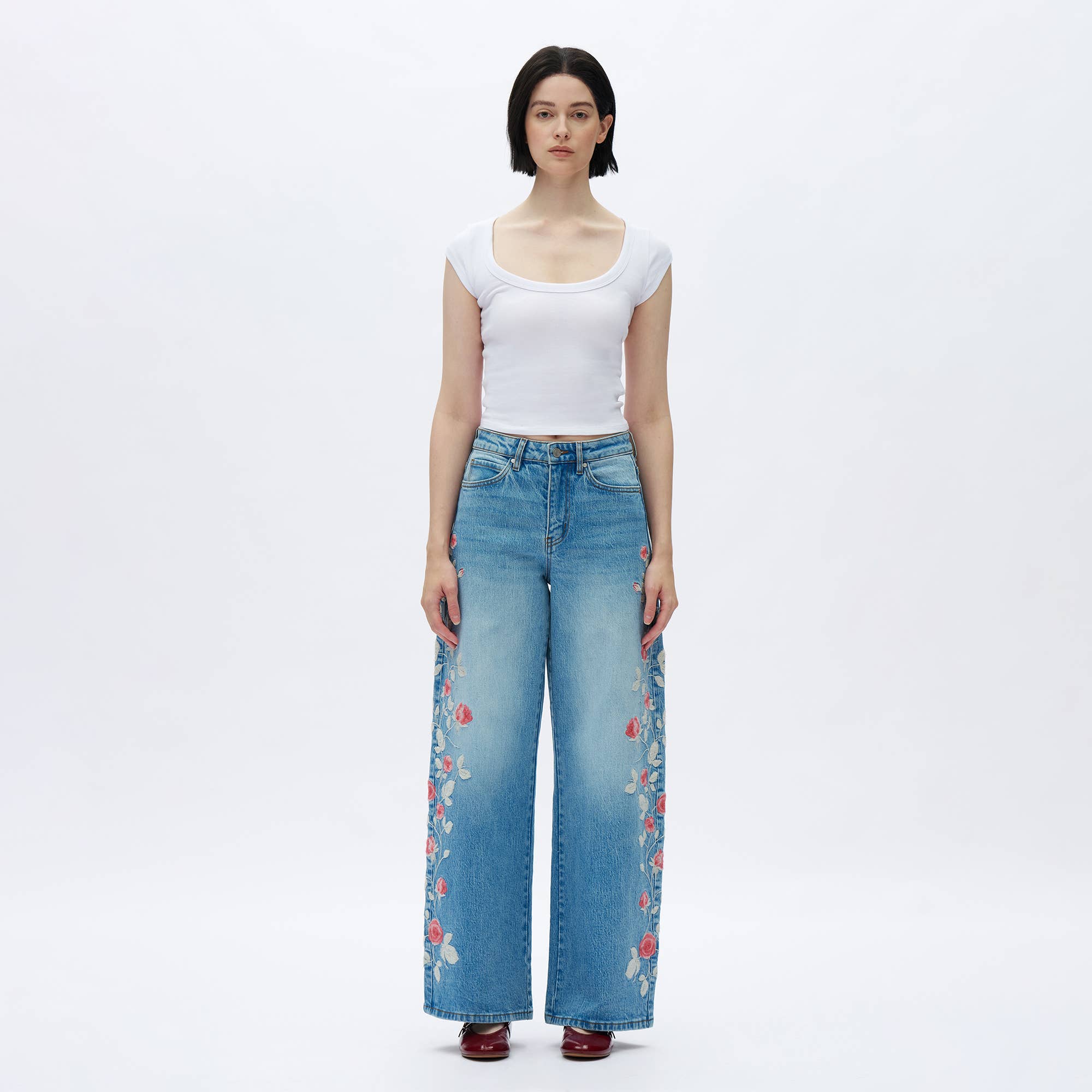 Charlie Floral Embroidery Jean