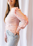 Millie Ruffle Top Rose Quartz