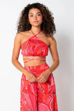 Hailey Printed Tie Crop Top