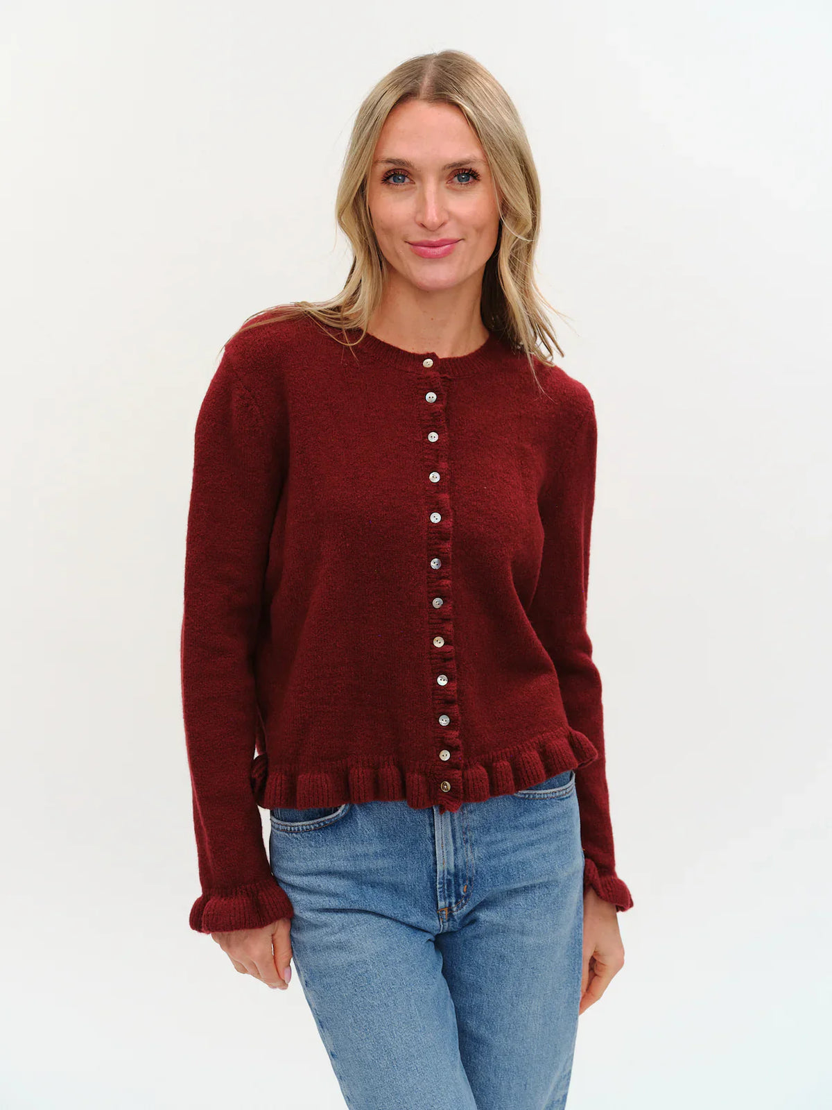 Chelsea Ruffle Trim Cardigan