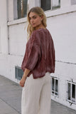 Raegan Cable Knit Sweater in Burgundy FINAL SALE
