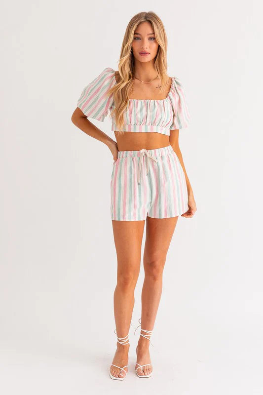 Zelda Stripe Crop Top
