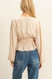 Olivia Deep V Neck Blouse
