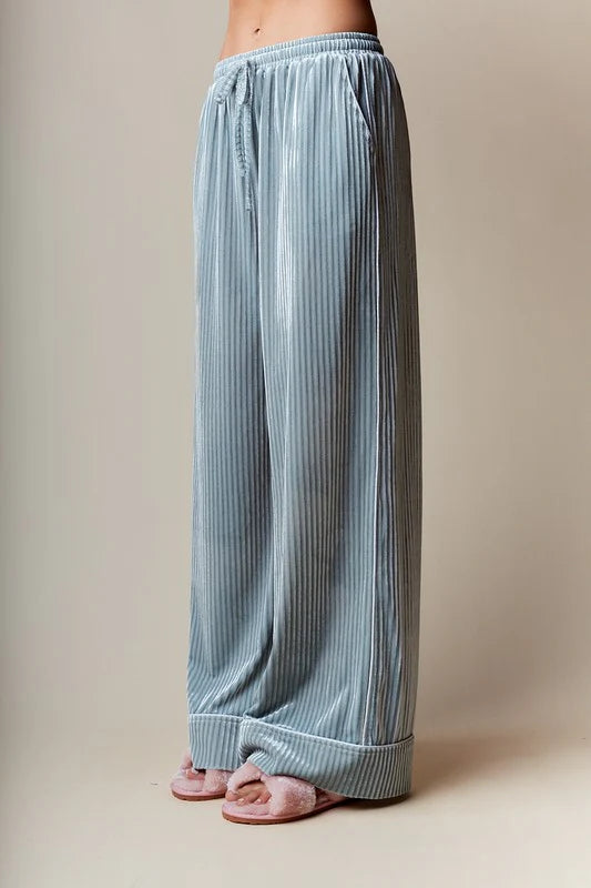 Corin Stripe Velvet Pajama Set
